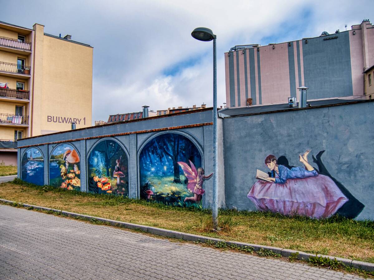 Mural Pozytywka na ul. Bulwary