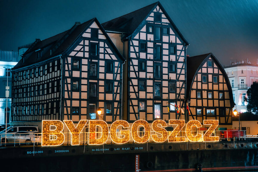 Podświetlany napis Bydgoszcz