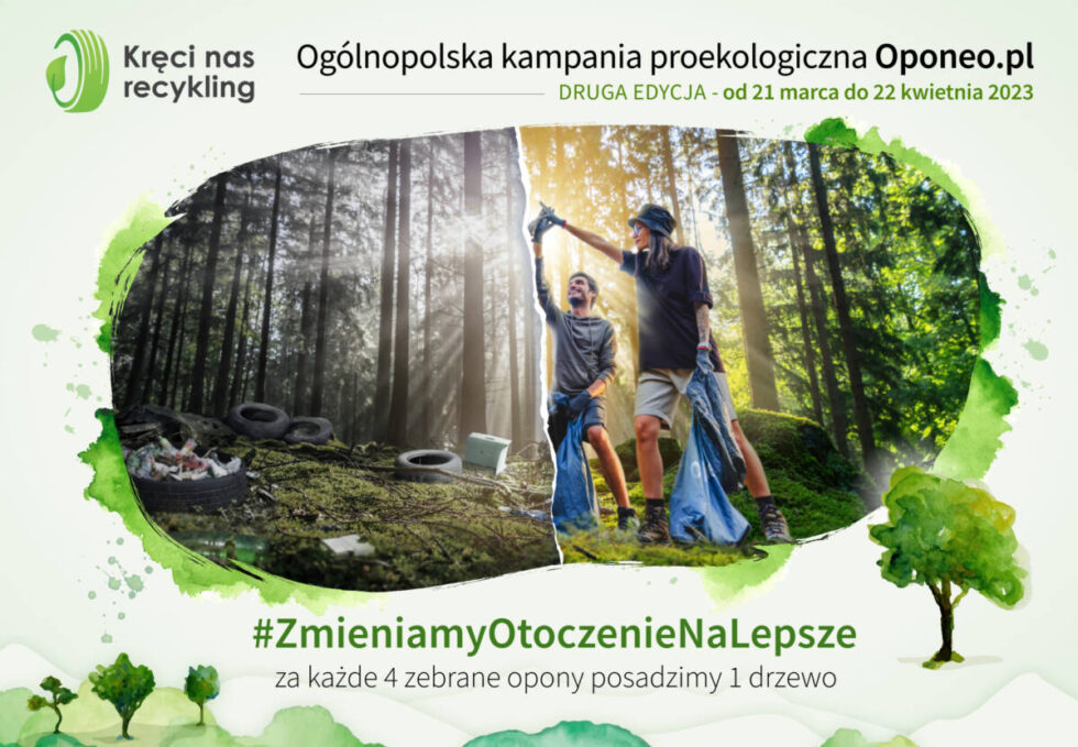 Bydgoska firma sprząta Polskę. Druga edycja akcji „Kręci Nas Recykling”. Oddaj opony, zasadzisz drzewo