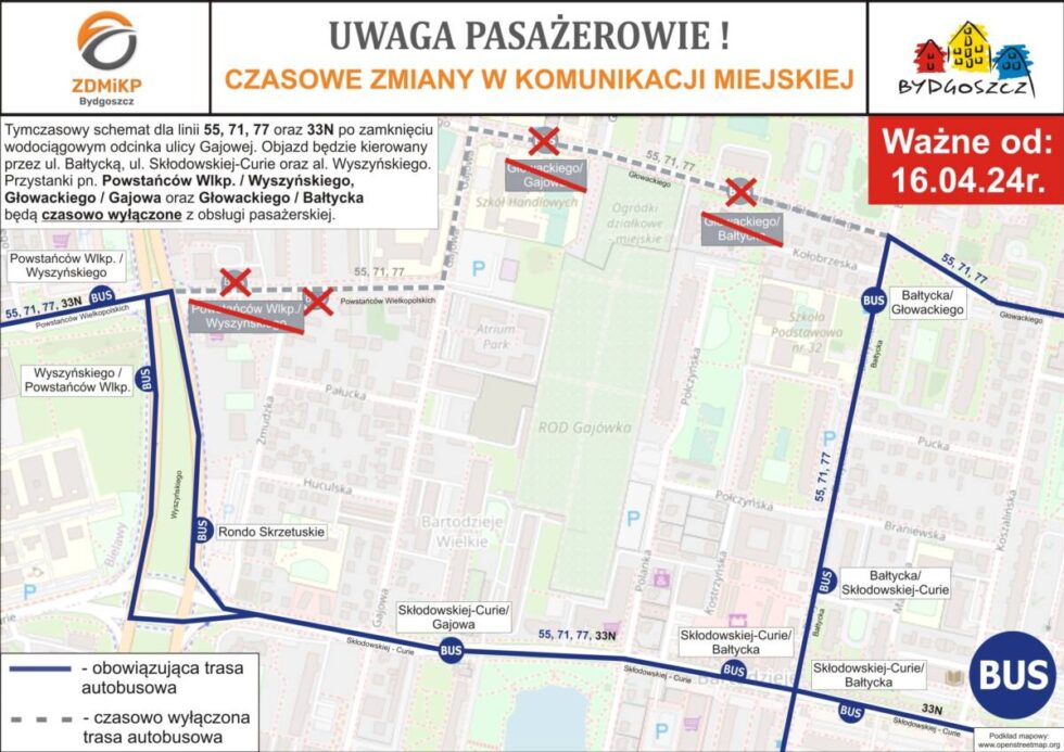 Od 16 kwietnia zmiany na liniach autobusowych – prace MWiK na Bartodziejach