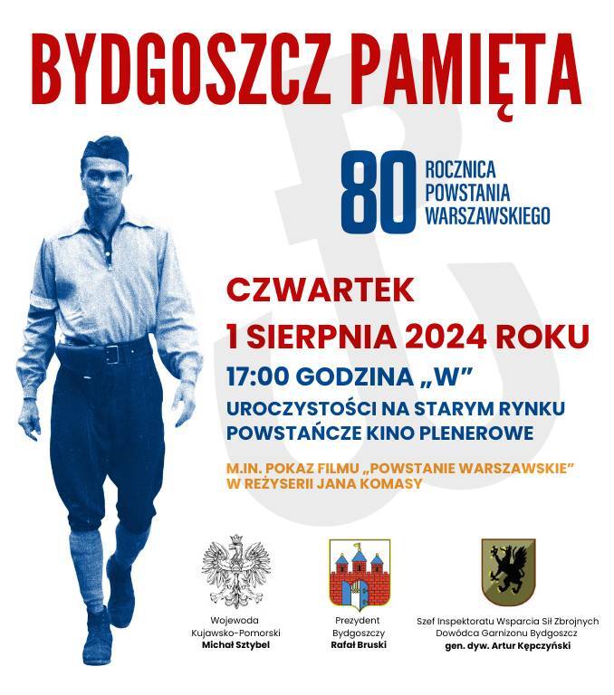 Bydgoszcz uczci bohaterów Powstania Warszawskiego – 80. rocznica godziny „W”