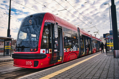 Świąteczny tramwaj w trasie