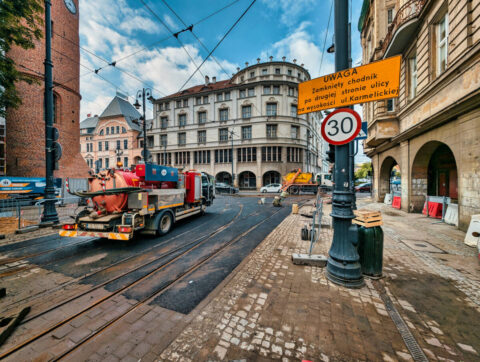 Prace drogowe przy Gdańskiej