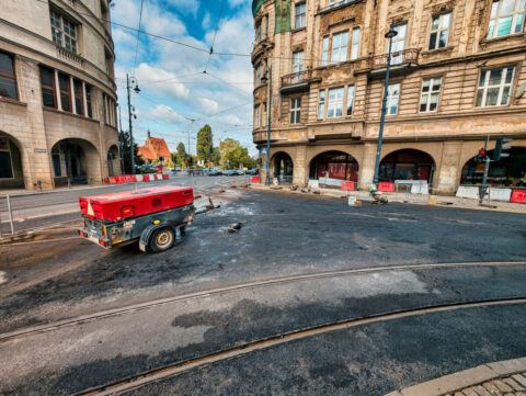 Prace drogowe przy Gdańskiej
