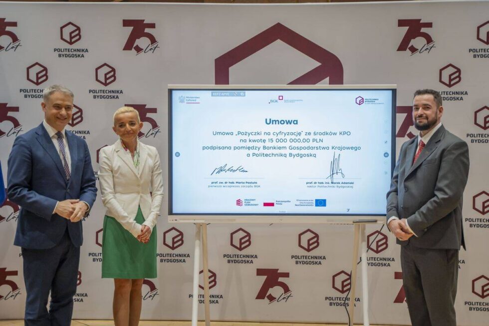 Cyfryzacja Politechniki Bydgoskiej. 15 milionów złotych pożyczki z Krajowego Planu Odbudowy dla uczelni